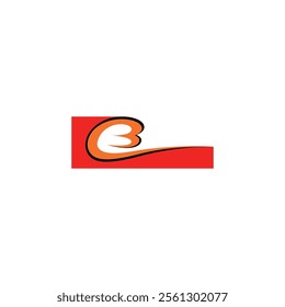 B logo design, square combination. for business template