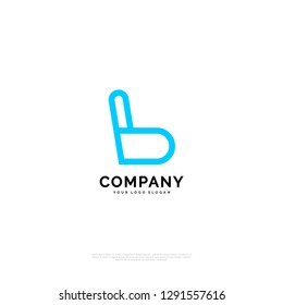 b logo design template. creative sign. Universal vector icon. 