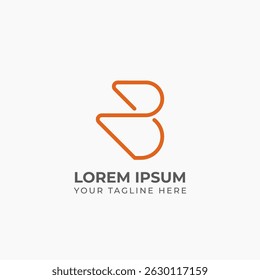 Tipografía de diseño de logotipo B estilo lineal elegante adecuado para negocios creativos profesionales modernos
