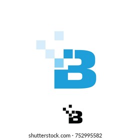 B logo digital flat vector template 