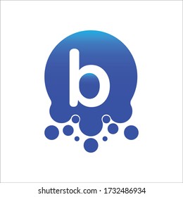 b logo with dots icon design
