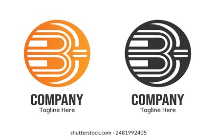 B logo, B and E logo.  illustration with B minimalist