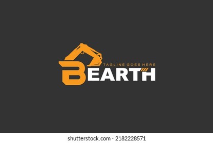 B Logo Excavator Construction Company Heavy Stock Vector (Royalty Free ...