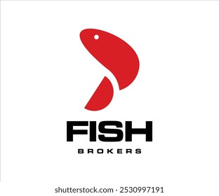 Logo B con un diseño de pescado estilizado con el texto "FISH BROKERS" a continuación.