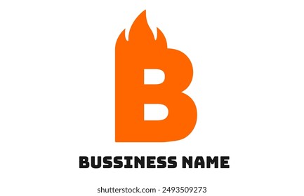 B logotipo flame. Logotipo moderno con forma de llama de fuego. Logotipo o negocio de iconos para comida, barbacoa o muchos más. Enciende el símbolo moderno