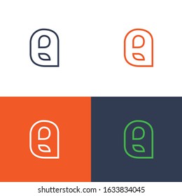 B Logo in four color variations. Beautiful Logotype design for company branding. Elegant identity.