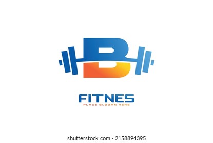 B logo gym vector for identity company. initial letter fitness template vector illustration for your brand.