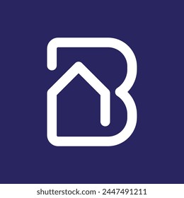 B logo With Home icon, Home logo with letter B
