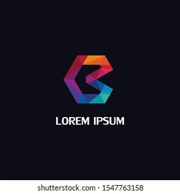 B LOGO INITIAL POLYGON CONCEPT
