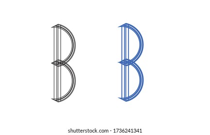 B logo, Initial Logo B, Vector, Logo type, Monogram, Letter, Design, Style