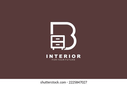 B logo interior for construction company. property template vector illustration for your brand.