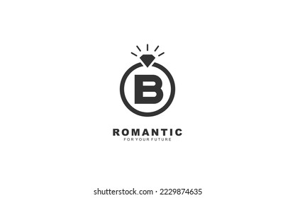 B logo jewelry brush for identity. engagement template vector illustration for your brand.