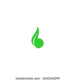 B logo with leaf icon design vector. Illustration of Letter B leaf Logotype