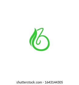 B logo with leaf icon design vector. Illustration of Letter B leaf Logotype