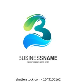 B logo, Letter b logo with 3d design illustration