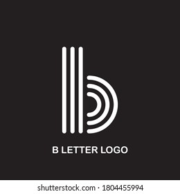 B Logotipo. B Letra Diseño Vector Ilustración Icono Monograma Moderno.