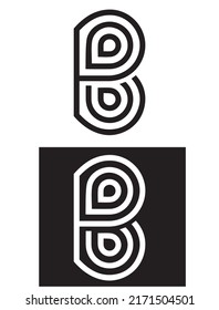 B Logotipo. Ilustración del vector de diseño de letras B