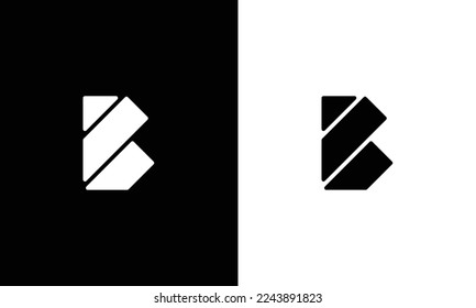 B Logotipo. B Letra Diseño Vector Ilustración Icono Monograma Moderno.