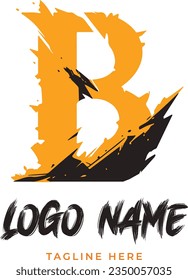 B Logo Buchstaben Design Vektorgrafik Modernes Monogramm Symbol. B Letter Design Brush Paint Stroke.