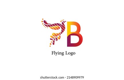 B Logo Letter with Flying Bird