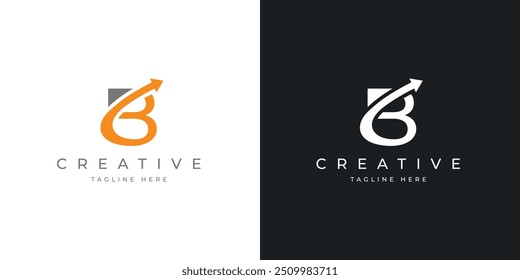 B Logo. Letter B growth Logo Design inspiration. B rising and growth logo design