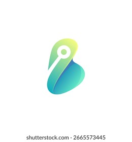 B-Logo, Buchstabe B-Logo mit Technologie-Design-Vektor, 3D bunt
