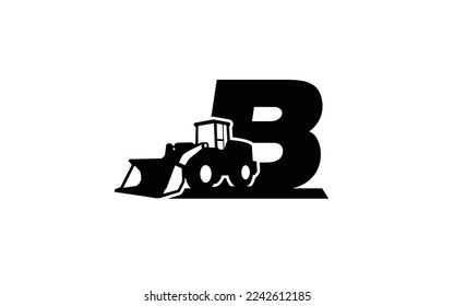 B Logo with Loader letter concept for template 