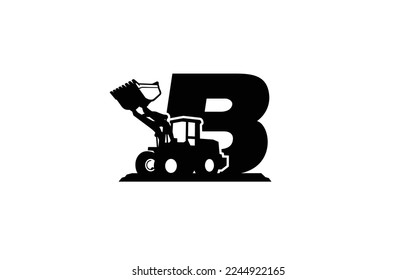 B Logo with Loader letter concept for template