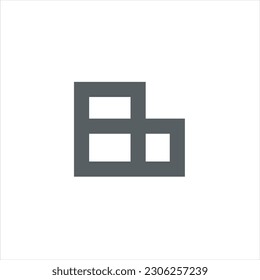 B logo modern abstract Logo is created with different thickness lines forming a stylish looking letter B. Color is black.