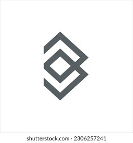 B logo modern abstract Logo is created with different thickness lines forming a stylish looking letter B. Color is black.