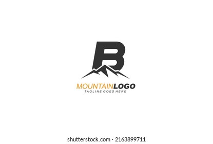 B Logo Mountain Identity Letter Template Stock Vector (Royalty Free ...