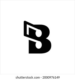 B Logo musical note .B Letter Design Vector Illustration Modern Monogram Icon.