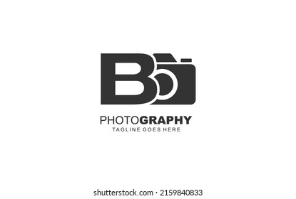 B logo photography for branding company. camera template vector illustration for your brand.