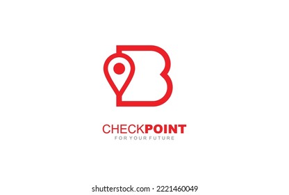 B logo point for identity. travel template vector illustration for your brand.