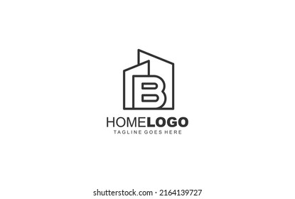 B logo real estate for branding company. identity template vector illustration for your brand.