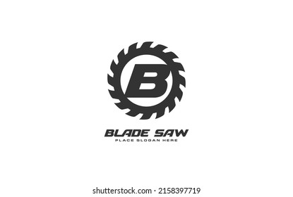 B logo sawmill vector for woodworking company. initial letter carpentry template vector illustration for your brand.