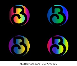 B Logo set, B Logo, Initial Letter B Logo