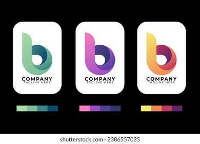 Plantilla de logotipo B con degradado de color
