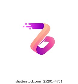 B logo template, The B icon is used as a delivery service company logo