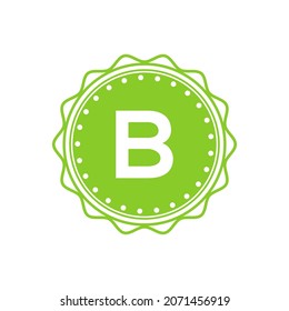 B Plantilla de logotipo. Letra Emblem B Logo Identity for Restaurant, Royalty, Boutique, Cafe, Hotel, Heraldic, Joyería, Moda, Vino