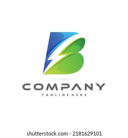 b Logo mit Donner-Konzept, Donner-Buchstaben-Logo