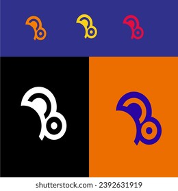 B logo unique idea colorful icon vector template
