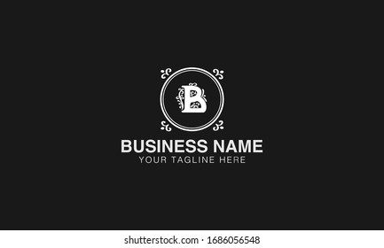 B  logo Unique Minimal Style golden and black colour initial based logo design vector illustrator