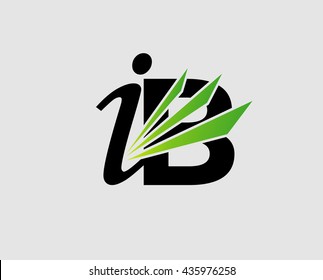 i and B logo vector
