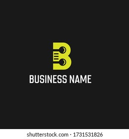 Vector de logotipo B para la restauración y la hotelería, así como para el negocio de la entrega de alimentos logotipo mínimo