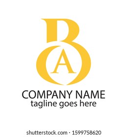 A in B logo vector. Gold design for bank