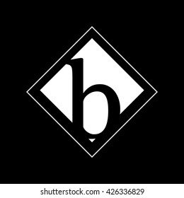 B Logo.. Vector Graphic Business Branding Letter Element Illustration. Cube Negative Space Design. Dark Background