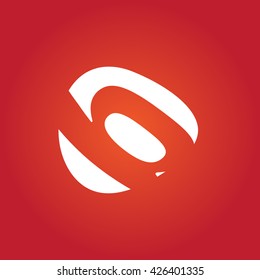 B Logo.. Vector Graphic Business Branding Letter Element Illustration. White Negative Space Design. Orange Background