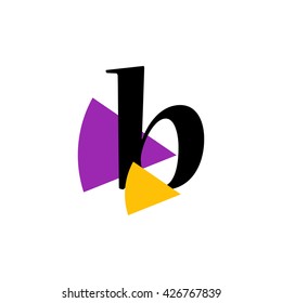 B Logo.. Vector Graphic Business Branding Letter Element Illustration with Colorful Triangles. White Background