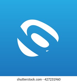 B Logo. Vector Graphic Business Branding Letter Element Illustration. White Negative Space Design. Blue Background